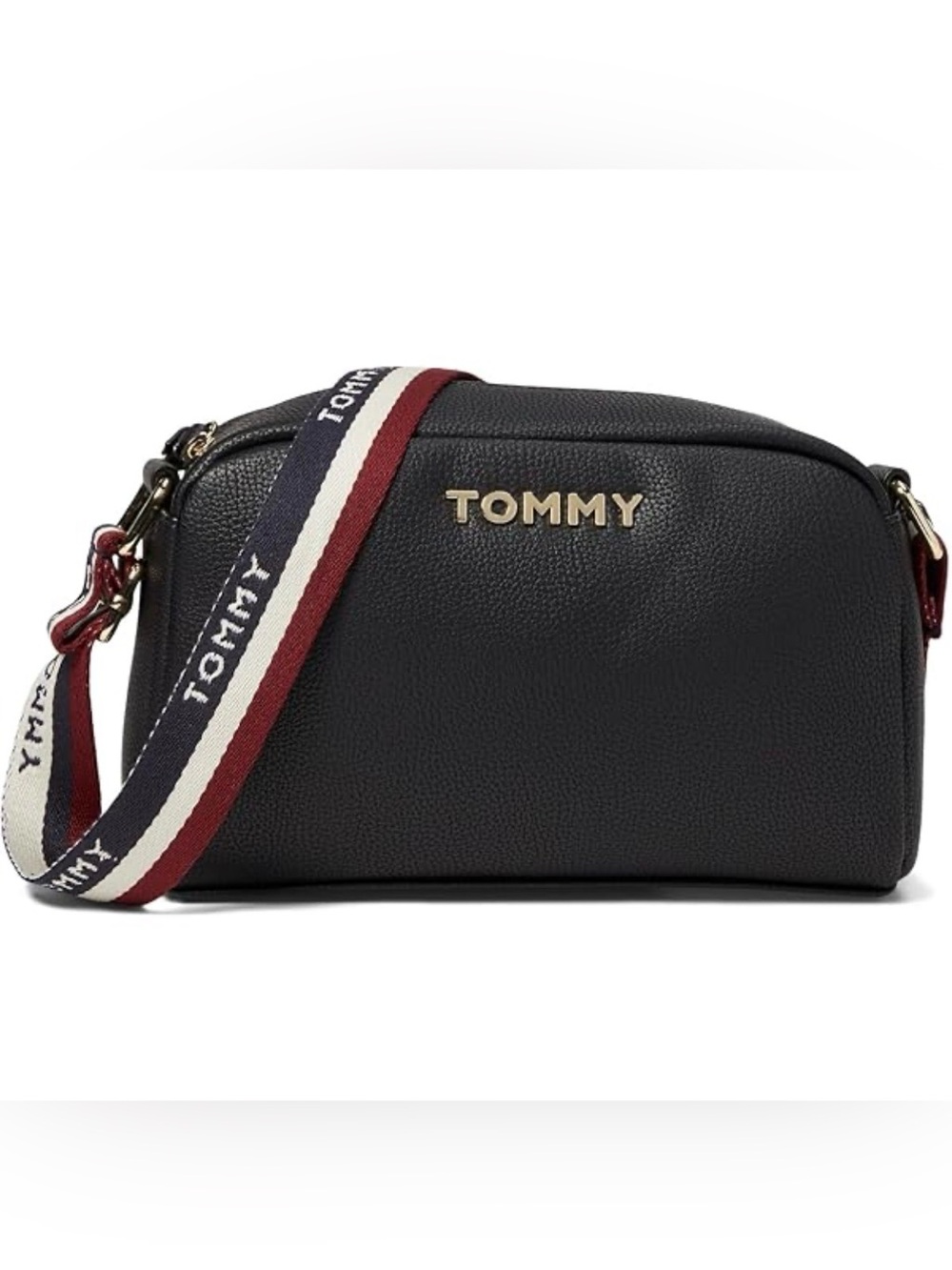 Tommy Hilfiger Black Crossbody with Gold TOMMY Lettering